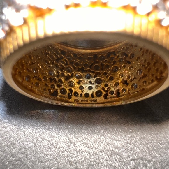 Freida Rothman matte gold Statement Ring. - Picture 5 of 5